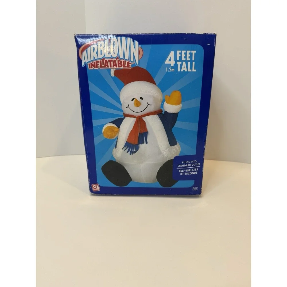 Gemmy Airblown Inflatable Snowman 4 Foot Tall‎ w Box